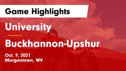 University  vs Buckhannon-Upshur Game Highlights - Oct. 9, 2021