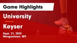 University  vs Keyser  Game Highlights - Sept. 21, 2023