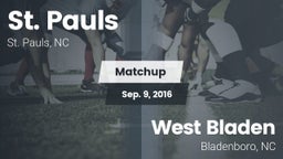 Matchup: St. Pauls High vs. West Bladen  2016