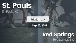 Matchup: St. Pauls High vs. Red Springs  2016