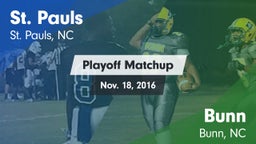 Matchup: St. Pauls High vs. Bunn  2016