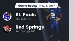Recap: St. Pauls  vs. Red Springs  2017