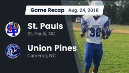 Recap: St. Pauls  vs. Union Pines  2018