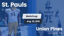 Matchup: St. Pauls High vs. Union Pines  2019