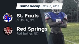 Recap: St. Pauls  vs. Red Springs  2019