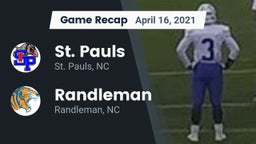 Recap: St. Pauls  vs. Randleman  2021