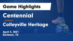 Centennial  vs Colleyville Heritage  Game Highlights - April 4, 2021
