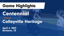 Centennial  vs Colleyville Heritage  Game Highlights - April 4, 2022