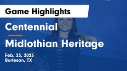 Centennial  vs Midlothian Heritage  Game Highlights - Feb. 23, 2023
