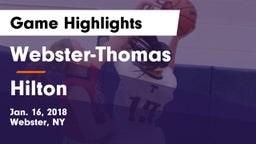 Webster-Thomas  vs Hilton  Game Highlights - Jan. 16, 2018