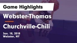 Webster-Thomas  vs Churchville-Chili  Game Highlights - Jan. 18, 2018