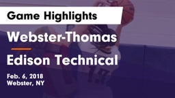 Webster-Thomas  vs Edison Technical Game Highlights - Feb. 6, 2018
