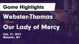Webster-Thomas  vs Our Lady of Mercy Game Highlights - Feb. 21, 2019
