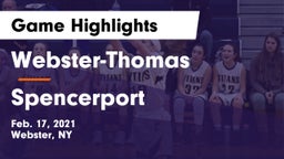 Webster-Thomas  vs Spencerport  Game Highlights - Feb. 17, 2021