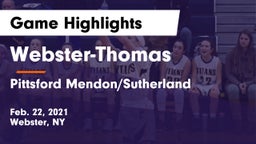 Webster-Thomas  vs Pittsford Mendon/Sutherland Game Highlights - Feb. 22, 2021