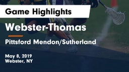 Webster-Thomas  vs Pittsford Mendon/Sutherland Game Highlights - May 8, 2019