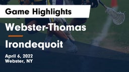 Webster-Thomas  vs  Irondequoit  Game Highlights - April 6, 2022