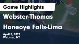 Webster-Thomas  vs Honeoye Falls-Lima  Game Highlights - April 8, 2022