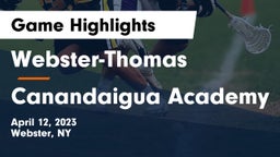 Webster-Thomas  vs Canandaigua Academy  Game Highlights - April 12, 2023