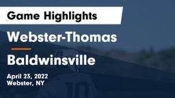 Webster-Thomas  vs Baldwinsville Game Highlights - April 23, 2022