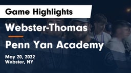 Webster-Thomas  vs Penn Yan Academy  Game Highlights - May 20, 2022