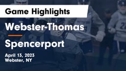 Webster-Thomas  vs Spencerport  Game Highlights - April 13, 2023