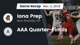 Recap: Iona Prep  vs. AAA Quarter-Finals 2018