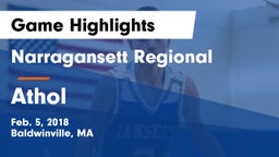 Narragansett Regional  vs Athol Game Highlights - Feb. 5, 2018