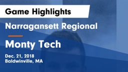 Narragansett Regional  vs Monty Tech Game Highlights - Dec. 21, 2018