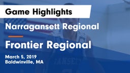 Narragansett Regional  vs Frontier Regional  Game Highlights - March 5, 2019