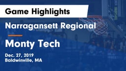 Narragansett Regional  vs Monty Tech Game Highlights - Dec. 27, 2019