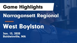 Narragansett Regional  vs West Boylston Game Highlights - Jan. 13, 2020