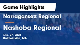 Narragansett Regional  vs Nashoba Regional  Game Highlights - Jan. 27, 2020