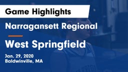 Narragansett Regional  vs West Springfield  Game Highlights - Jan. 29, 2020