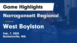 Narragansett Regional  vs West Boylston  Game Highlights - Feb. 7, 2020