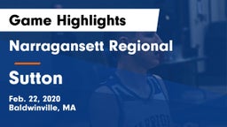 Narragansett Regional  vs Sutton  Game Highlights - Feb. 22, 2020