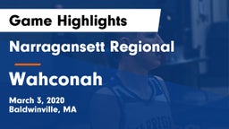 Narragansett Regional  vs Wahconah Game Highlights - March 3, 2020