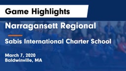 Narragansett Regional  vs Sabis International Charter School Game Highlights - March 7, 2020