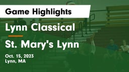 Lynn Classical  vs St. Mary's Lynn Game Highlights - Oct. 15, 2023