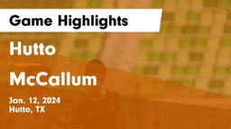 Hutto  vs McCallum  Game Highlights - Jan. 12, 2024