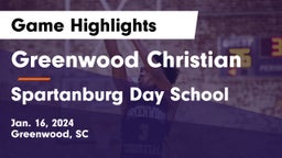 Greenwood Christian  vs Spartanburg Day School Game Highlights - Jan. 16, 2024