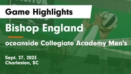 Bishop England  vs oceanside Collegiate Academy Men's Game Highlights - Sept. 27, 2023
