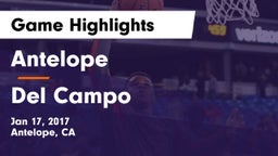Antelope  vs Del Campo  Game Highlights - Jan 17, 2017