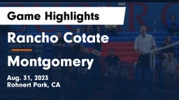 Rancho Cotate  vs Montgomery  Game Highlights - Aug. 31, 2023