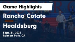 Rancho Cotate  vs Healdsburg Game Highlights - Sept. 21, 2023