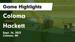 Coloma  vs Hackett Game Highlights - Sept. 26, 2023