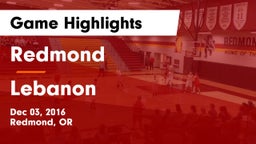 Redmond  vs Lebanon  Game Highlights - Dec 03, 2016