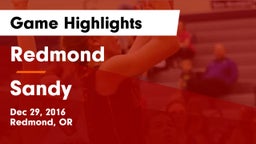 Redmond  vs Sandy  Game Highlights - Dec 29, 2016