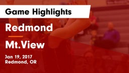 Redmond  vs Mt.View Game Highlights - Jan 19, 2017