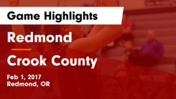 Redmond  vs Crook County Game Highlights - Feb 1, 2017